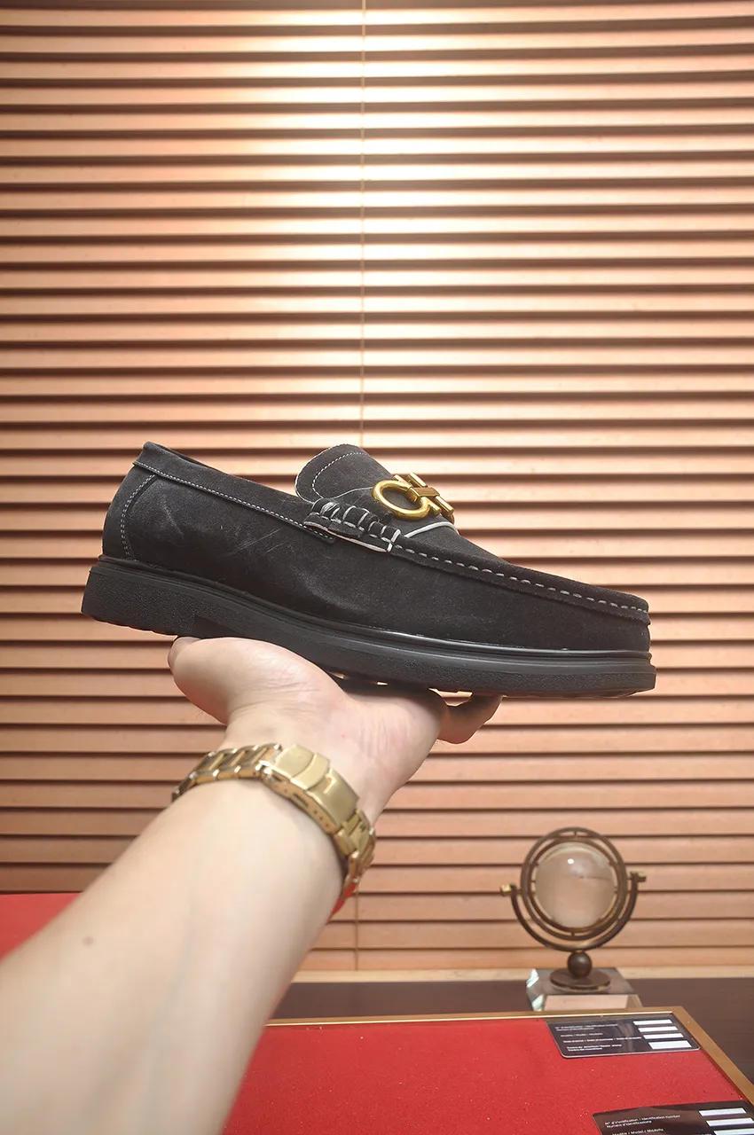 Men's shoes 💰440💶[Ferragamo/Ferragamo] The latest model in the counter. Original imported high-quality cowhide with open sides + imported 🐂 water-dyed cowhide lining + original luxury metal buckle + original combined outsole. No pressure for comparison. 38--45 (45 is custom-made and cannot be returned or exchanged)